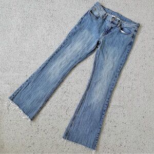 J Galt Light Blue Flared Textured Jeans Size S